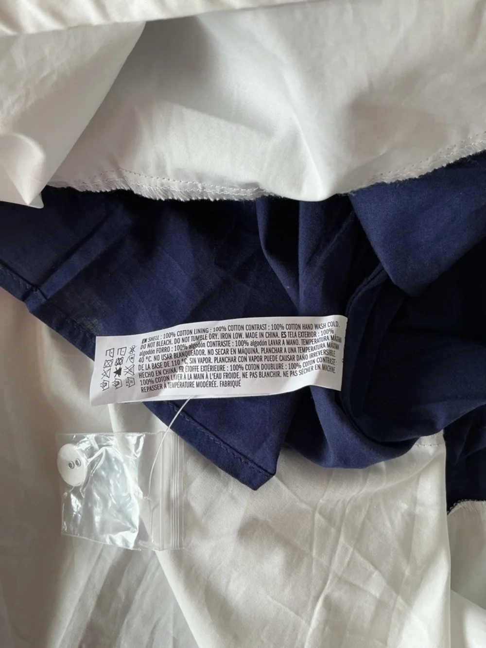 NEW English Factory Navy and White Button Down 70's Vibes Chic Preppy A Line M - Picture 10 of 12